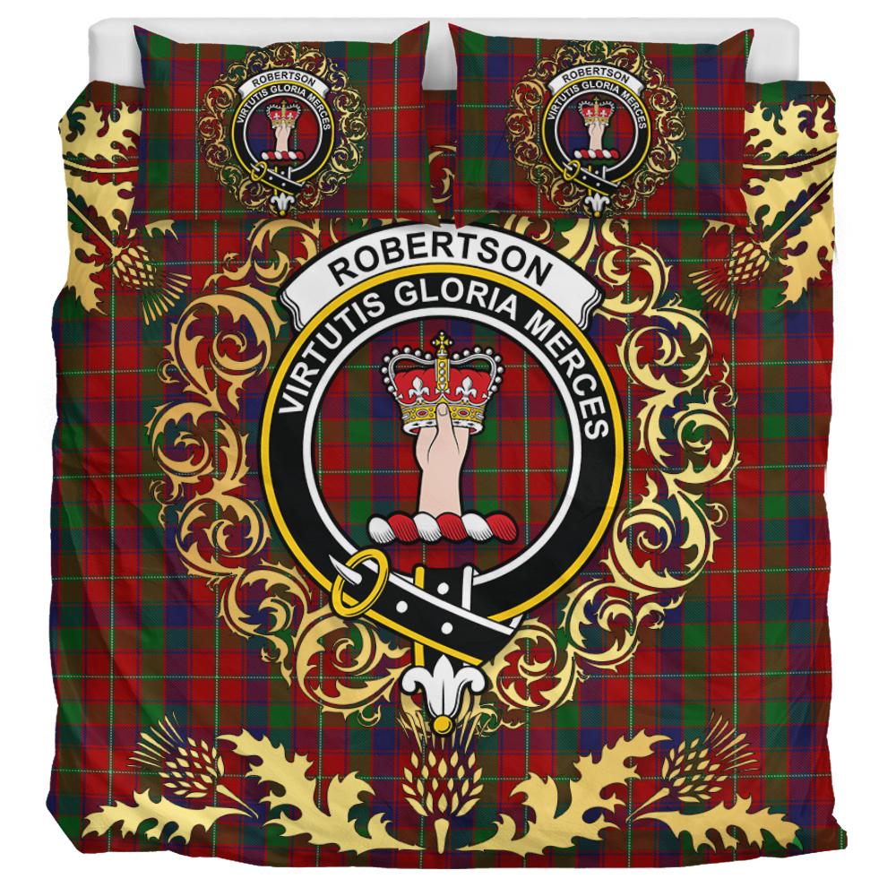 Robertson 03 Tartan Crest Bedding Set - Golden Thistle Style