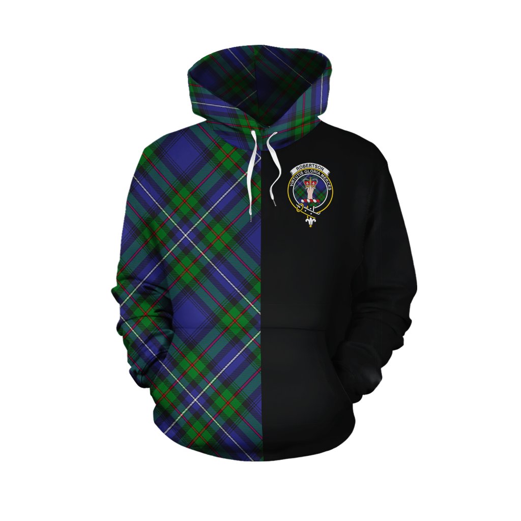 Robertson Hunting Modern Tartan Hoodie Half of Me - Cross Style