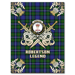 Robertson Hunting Modern Tartan Gold Courage Symbol Blanket