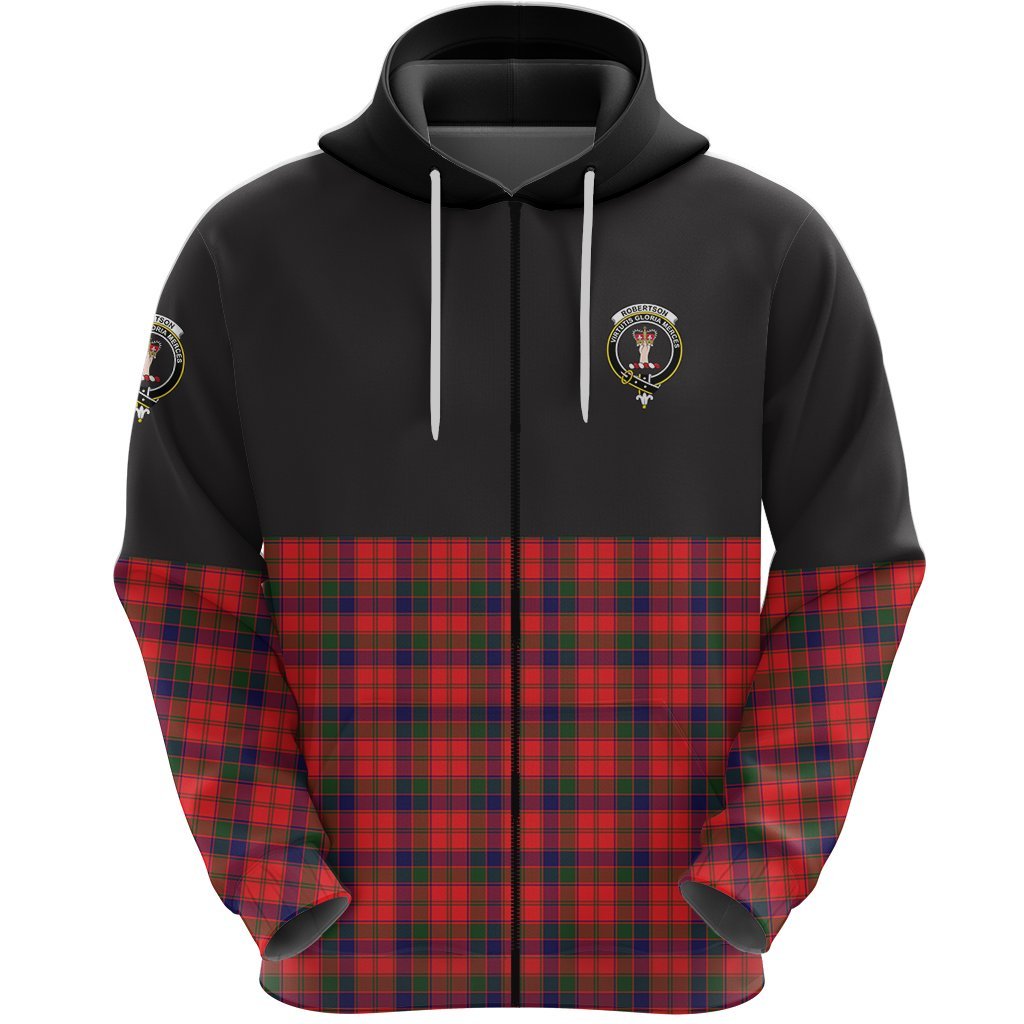 Robertson Modern Clan Half Of Tartan Zipper Hoodie