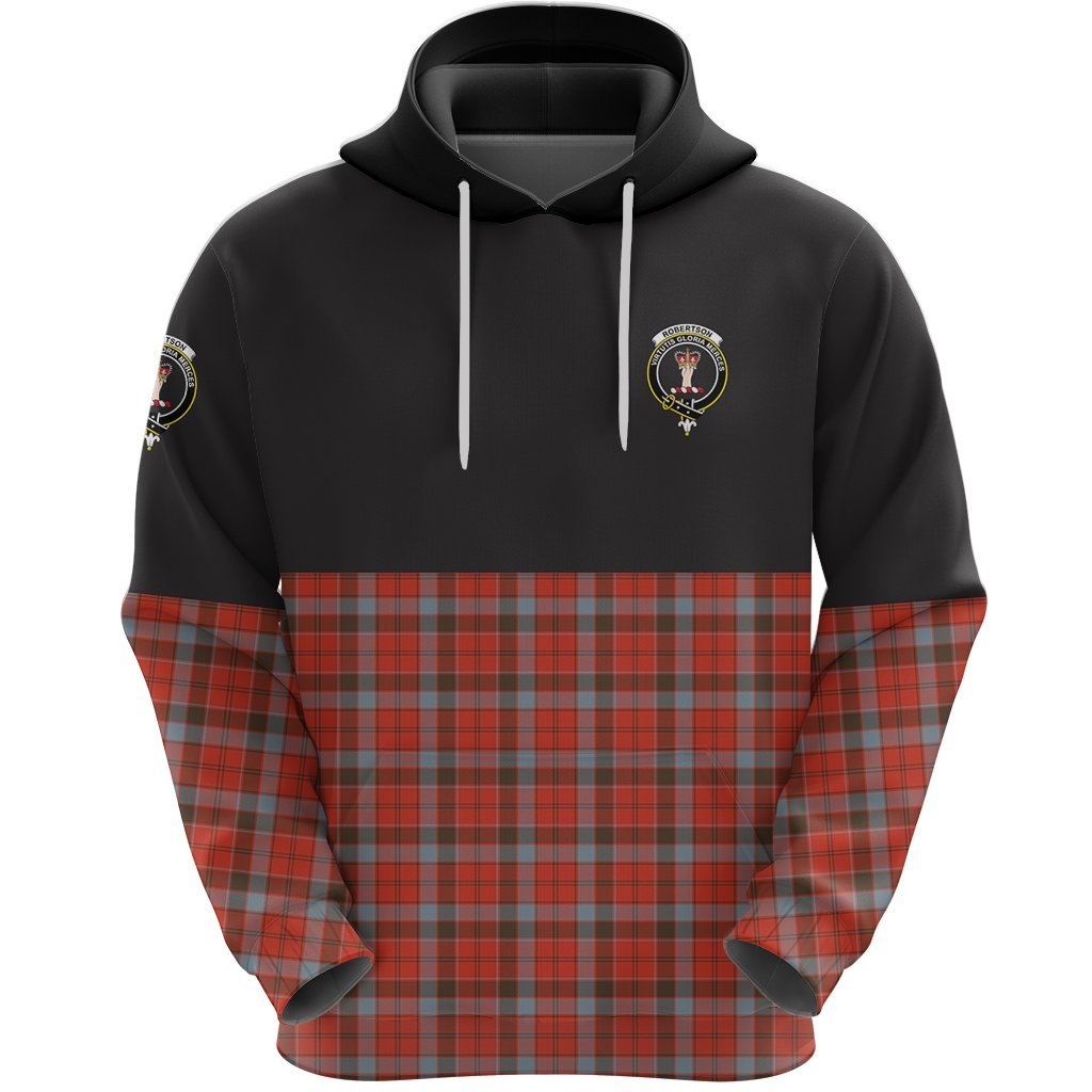 Robertson Weathered Clan Half Of Tartan Hoodie