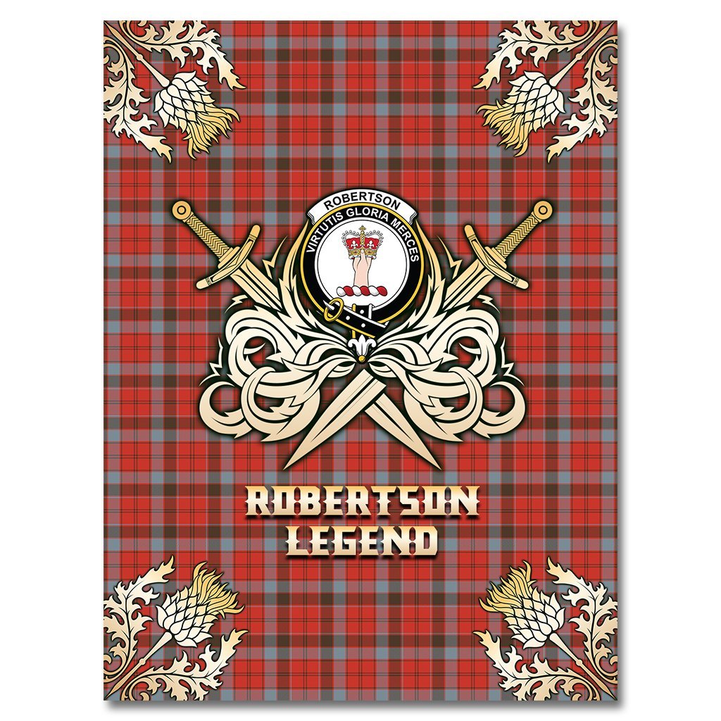Robertson Weathered Tartan Gold Courage Symbol Blanket
