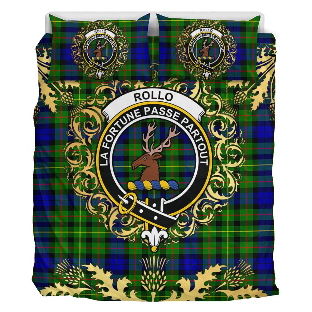 Rollo Modern Tartan Crest Bedding Set - Golden Thistle Style