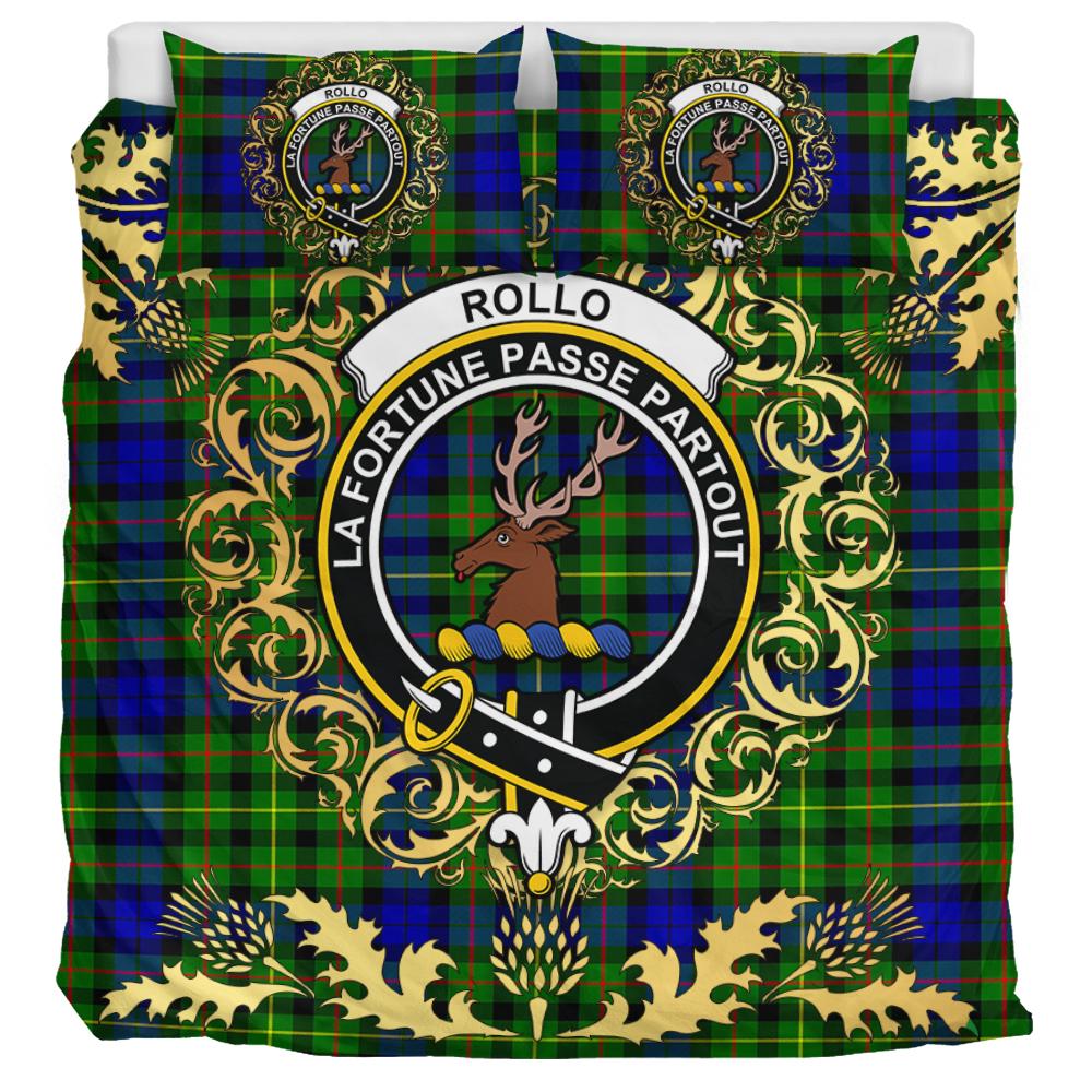 Rollo Modern Tartan Crest Bedding Set - Golden Thistle Style