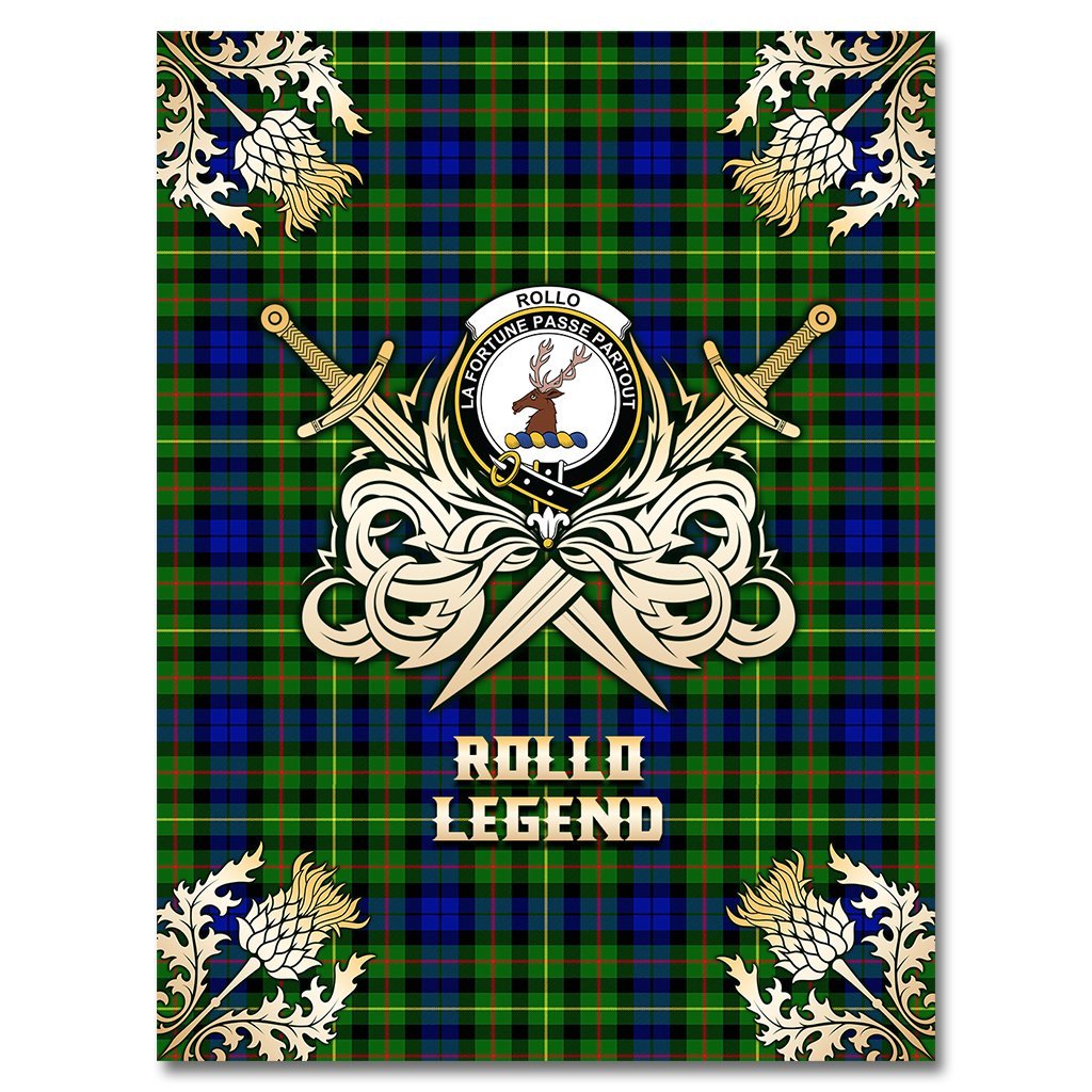 Rollo Modern Tartan Gold Courage Symbol Blanket