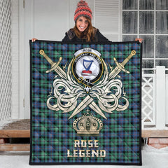 Rose Hunting Ancient Tartan Crest Legend Gold Royal Premium Quilt