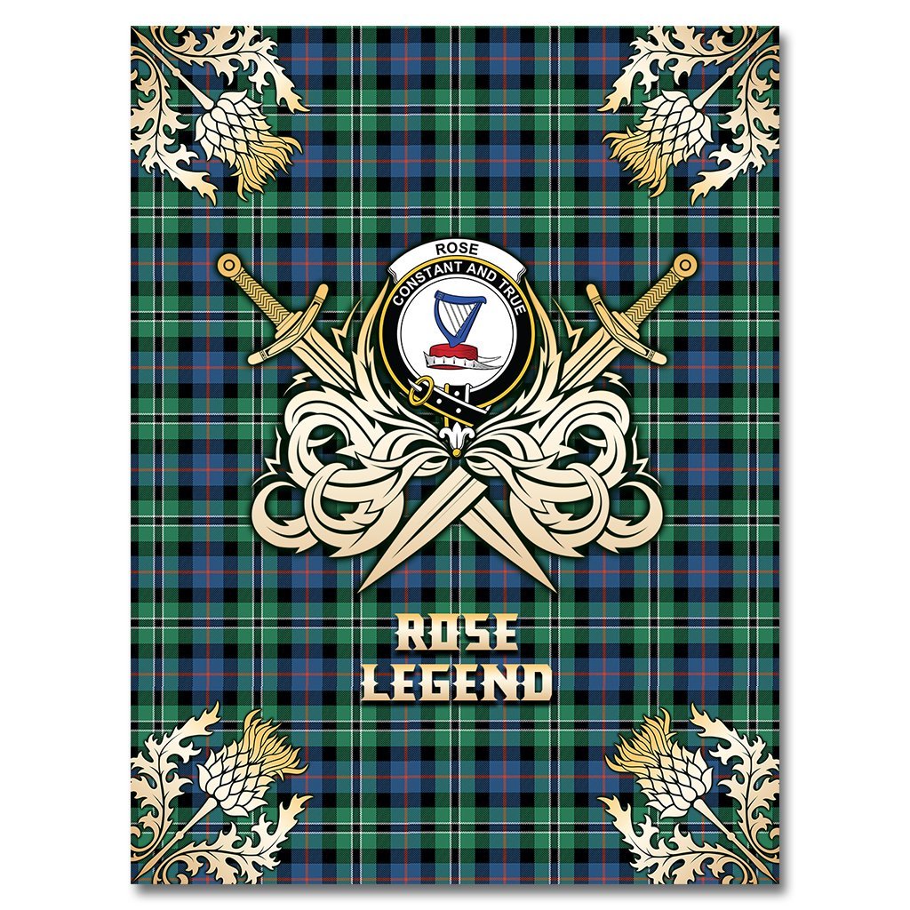 Rose Hunting Ancient Tartan Gold Courage Symbol Blanket