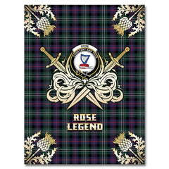 Rose Hunting Modern Tartan Gold Courage Symbol Blanket