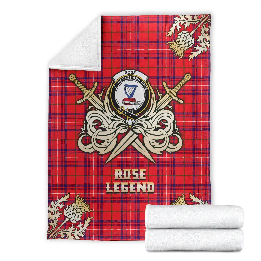 Rose Modern Tartan Gold Courage Symbol Blanket
