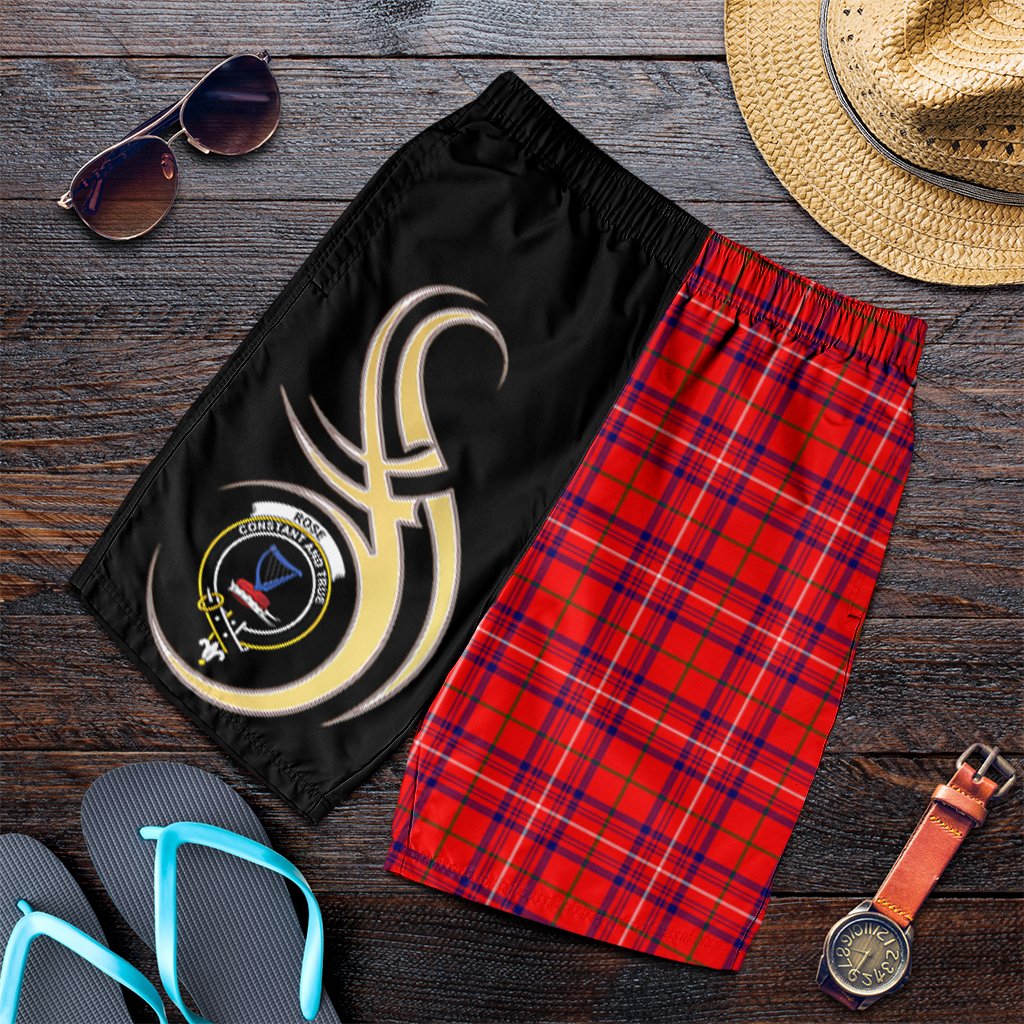Rose Modern Tartan Crest Men's Short PM8