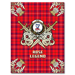 Rose Modern Tartan Gold Courage Symbol Blanket