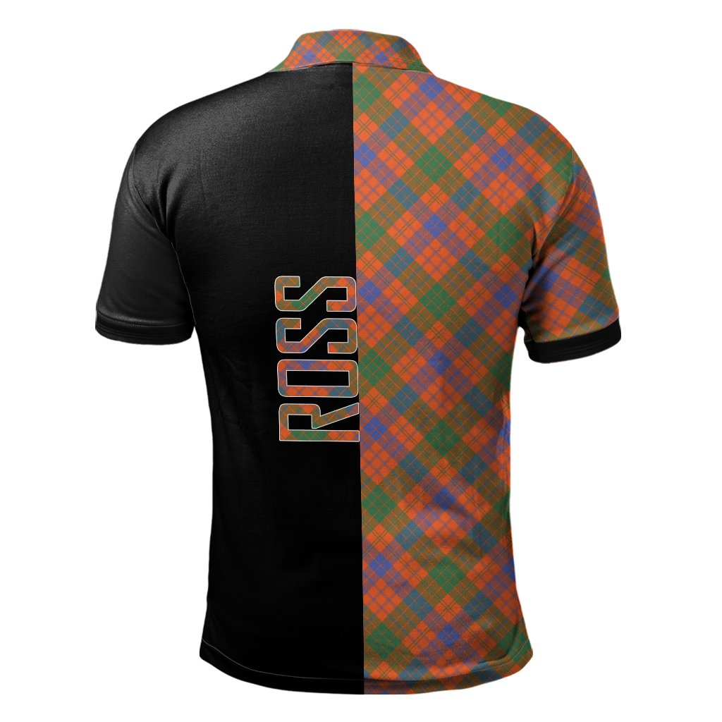 Ross Ancient Tartan Polo Shirt Half of Me - Cross Style