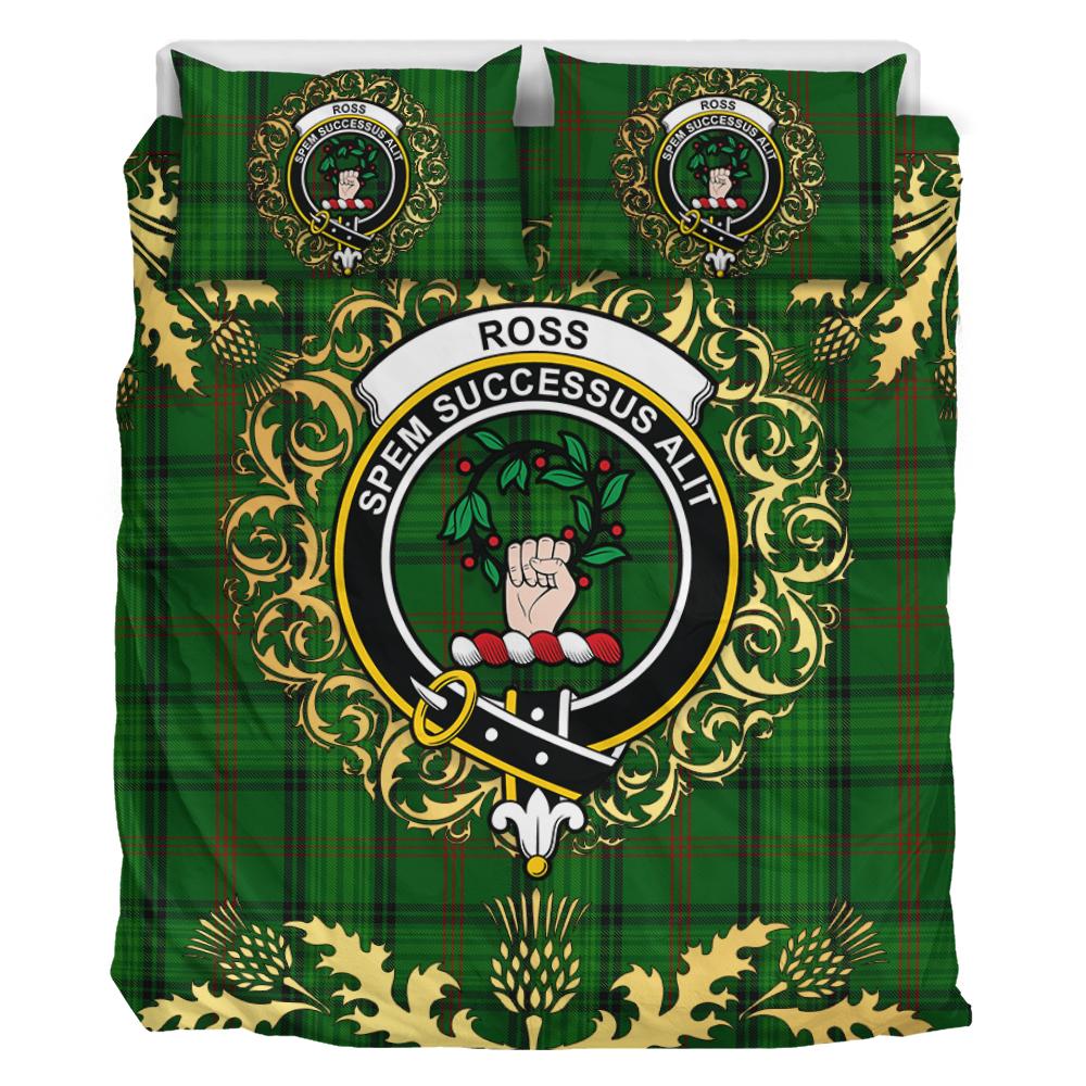 Ross Hunting 03 Tartan Crest Bedding Set - Golden Thistle Style