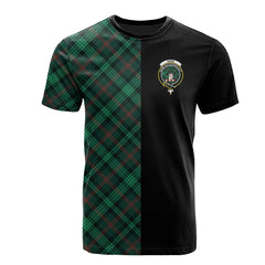 Ross Hunting Modern Tartan T-Shirt Half of Me - Cross Style