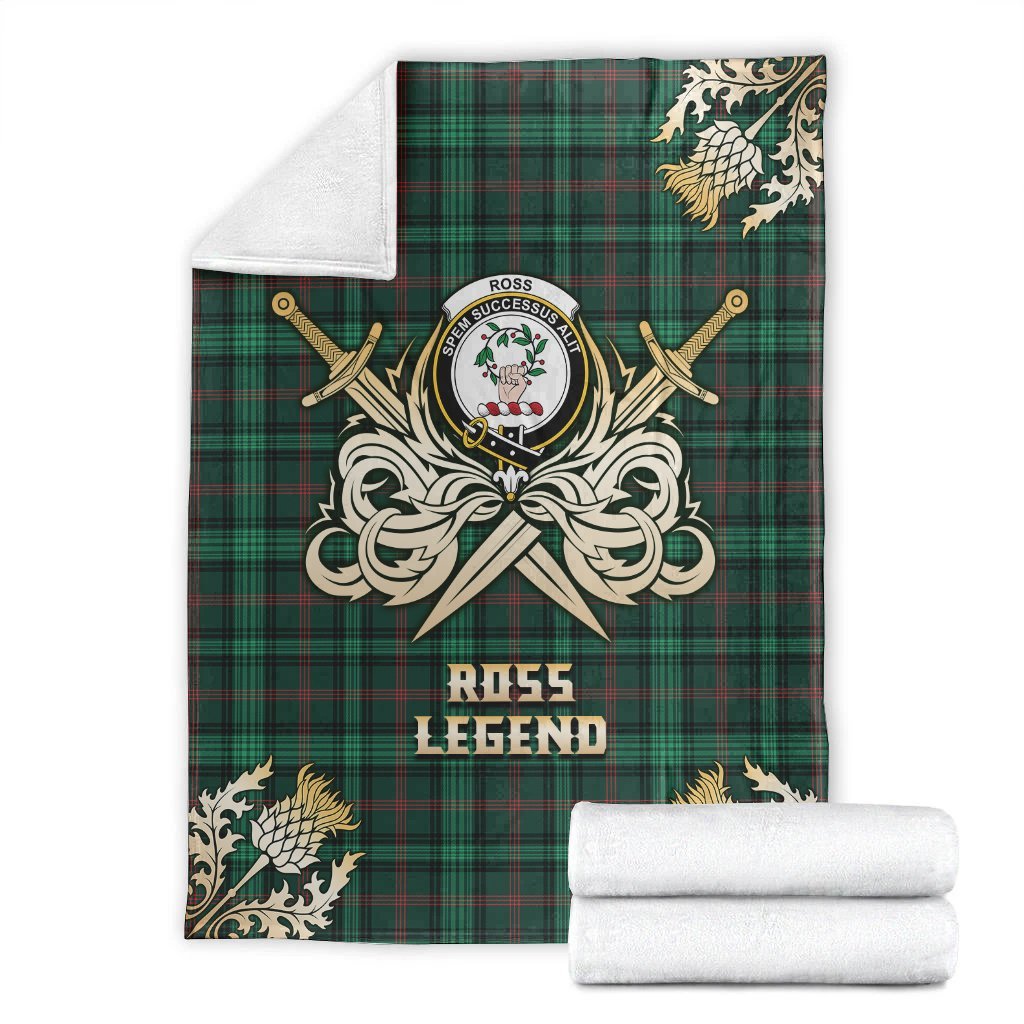 Ross Hunting Modern Tartan Gold Courage Symbol Blanket