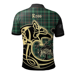 Ross Hunting Modern Tartan Polo Shirt Viking Wolf