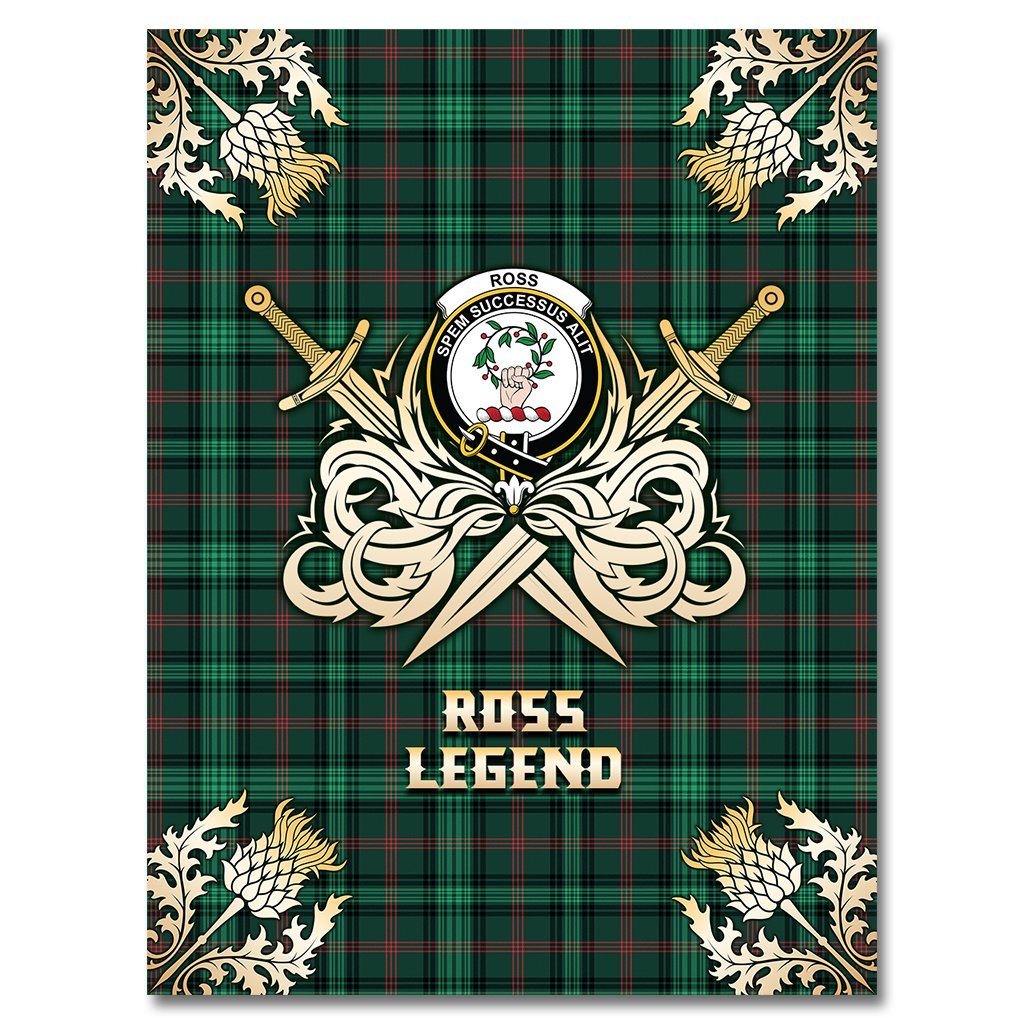 Ross Hunting Modern Tartan Gold Courage Symbol Blanket