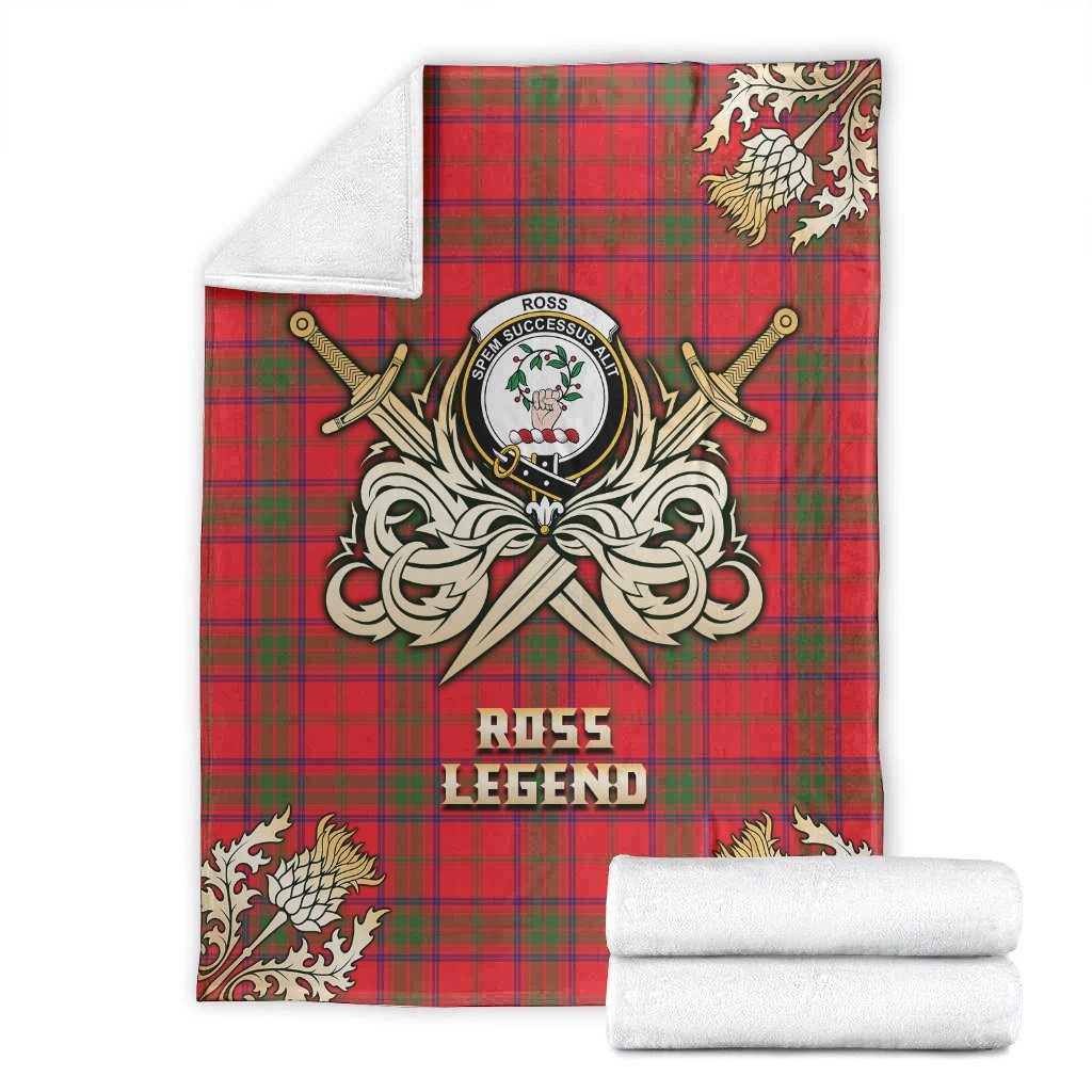 Ross Modern Tartan Gold Courage Symbol Blanket