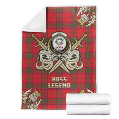 Ross Modern Tartan Gold Courage Symbol Blanket