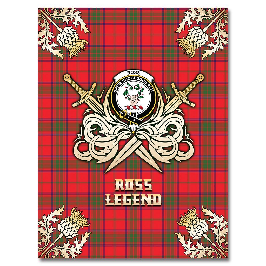 Ross Modern Tartan Gold Courage Symbol Blanket