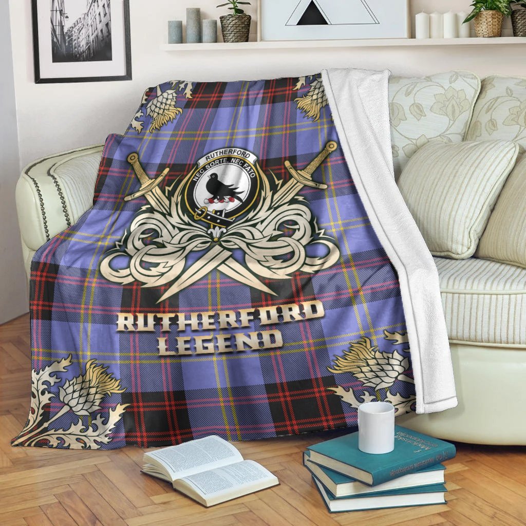 Rutherford Tartan Gold Courage Symbol Blanket