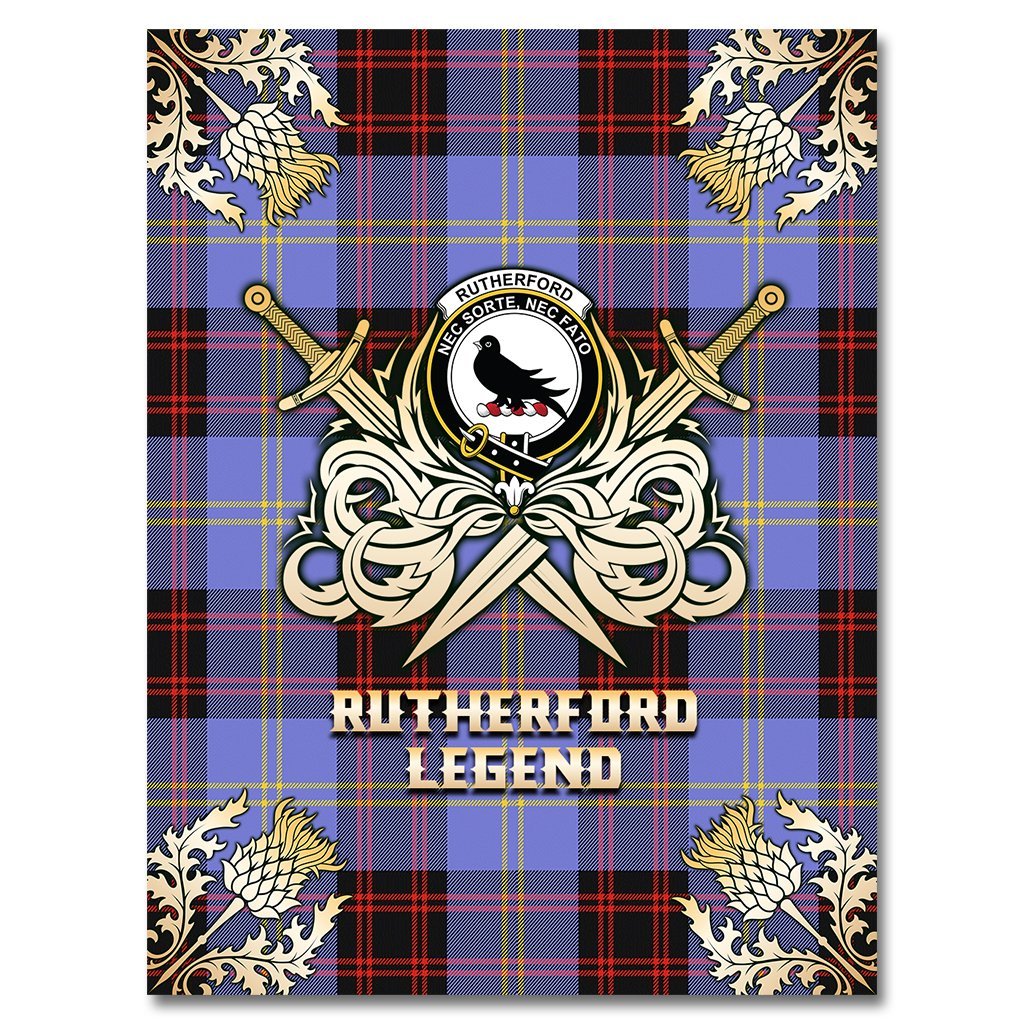 Rutherford Tartan Gold Courage Symbol Blanket