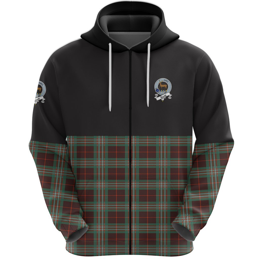 Scott Brown Ancient Clan Half Of Tartan Zipper Hoodie