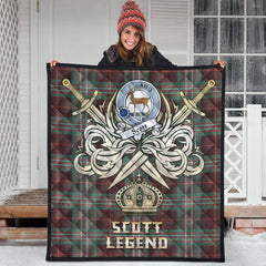 Scott Brown Ancient Tartan Crest Legend Gold Royal Premium Quilt