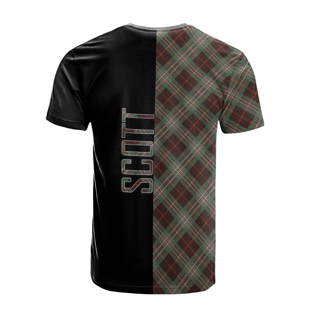 Scott Brown Ancient Tartan T-Shirt Half of Me - Cross Style