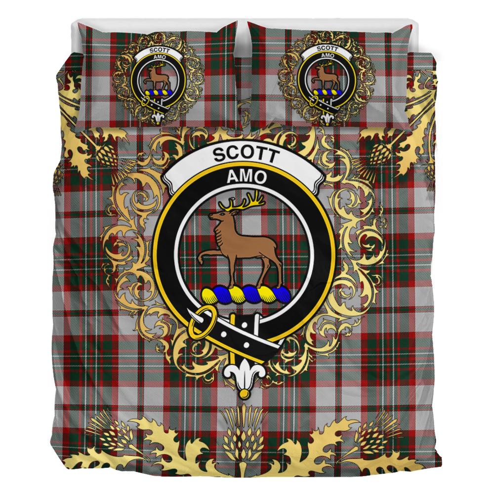 Scott Dress 01 Tartan Crest Bedding Set - Golden Thistle Style
