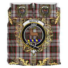 Scott Dress 01 Tartan Crest Bedding Set - Golden Thistle Style