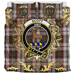 Scott Dress 01 Tartan Crest Bedding Set - Golden Thistle Style