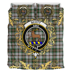 Scott Dress 02 Tartan Crest Bedding Set - Golden Thistle Style