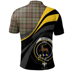 Scott Green Weathered Tartan Polo Shirt - Royal Coat Of Arms Style