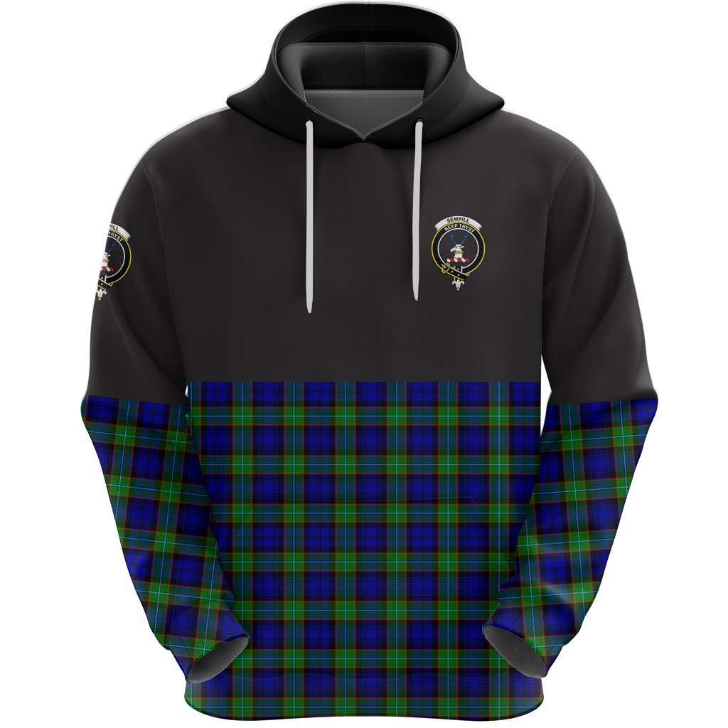 Sempill Modern Clan Half Of Tartan Hoodie