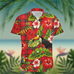 Seton Tartan Hawaiian Shirt Hibiscus, Coconut, Parrot, Pineapple - Tropical Garden Shirt