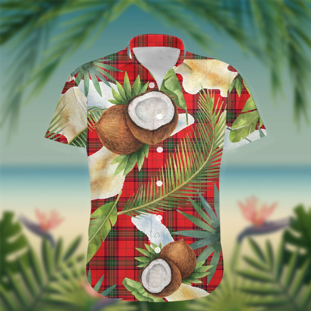 Seton Tartan Hawaiian Shirt Hibiscus, Coconut, Parrot, Pineapple - Tropical Garden Shirt