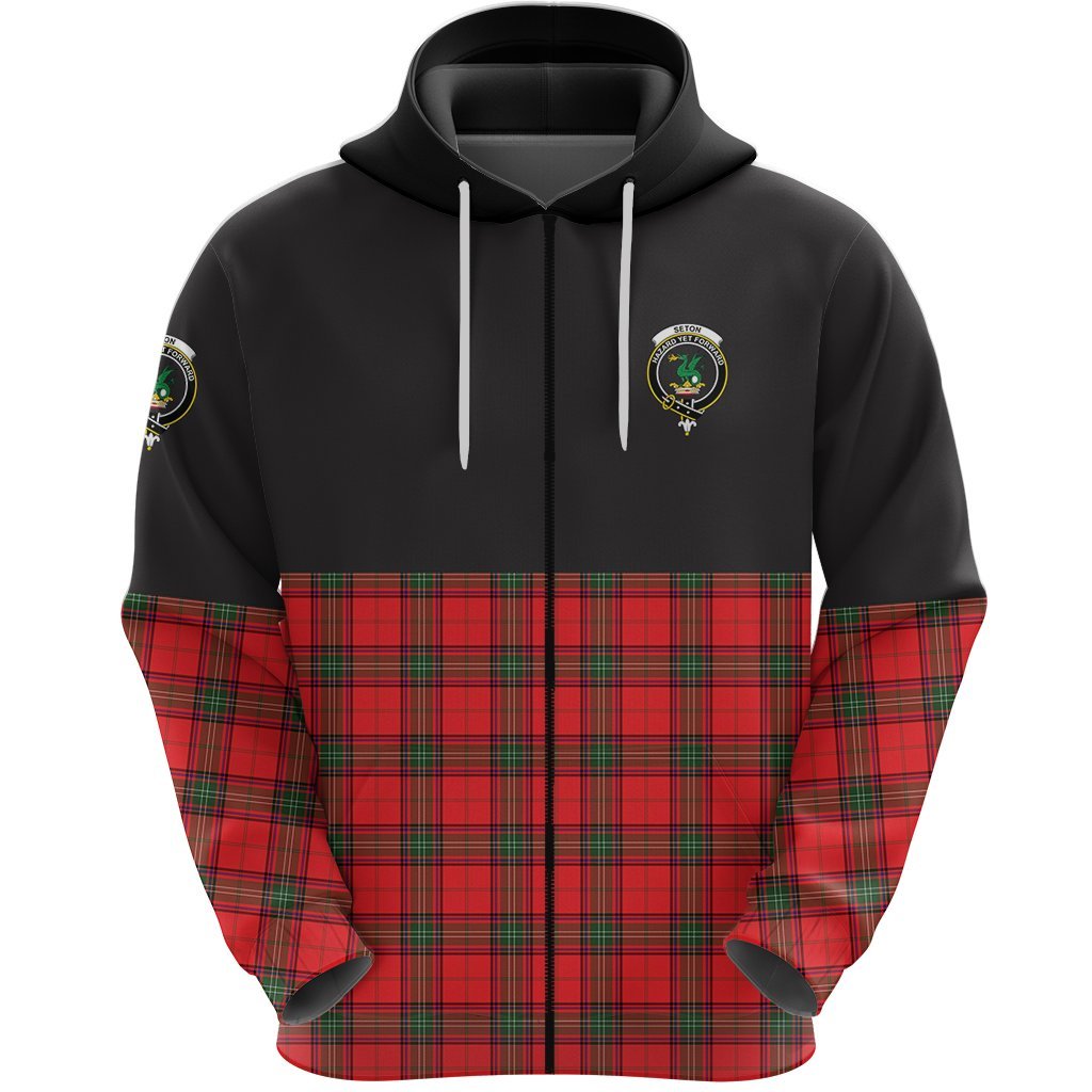 Seton Modern Clan Half Of Tartan Zipper Hoodie
