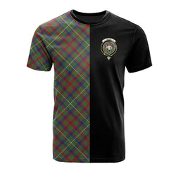 Shaw Green Modern Tartan T-Shirt Half of Me - Cross Style