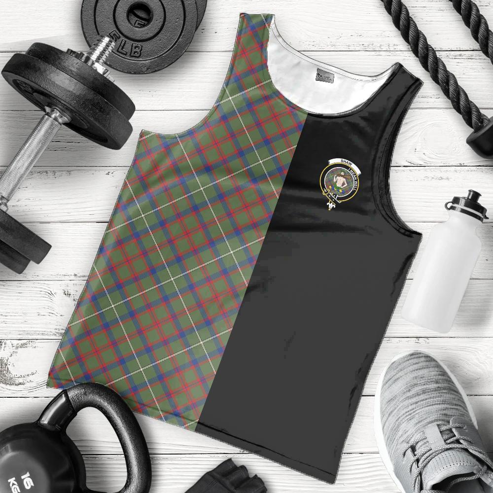 Shaw Green Modern Tartan Crest Men's Tank Top - Cross Style