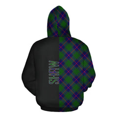Shaw Modern Tartan Hoodie Half of Me - Cross Style
