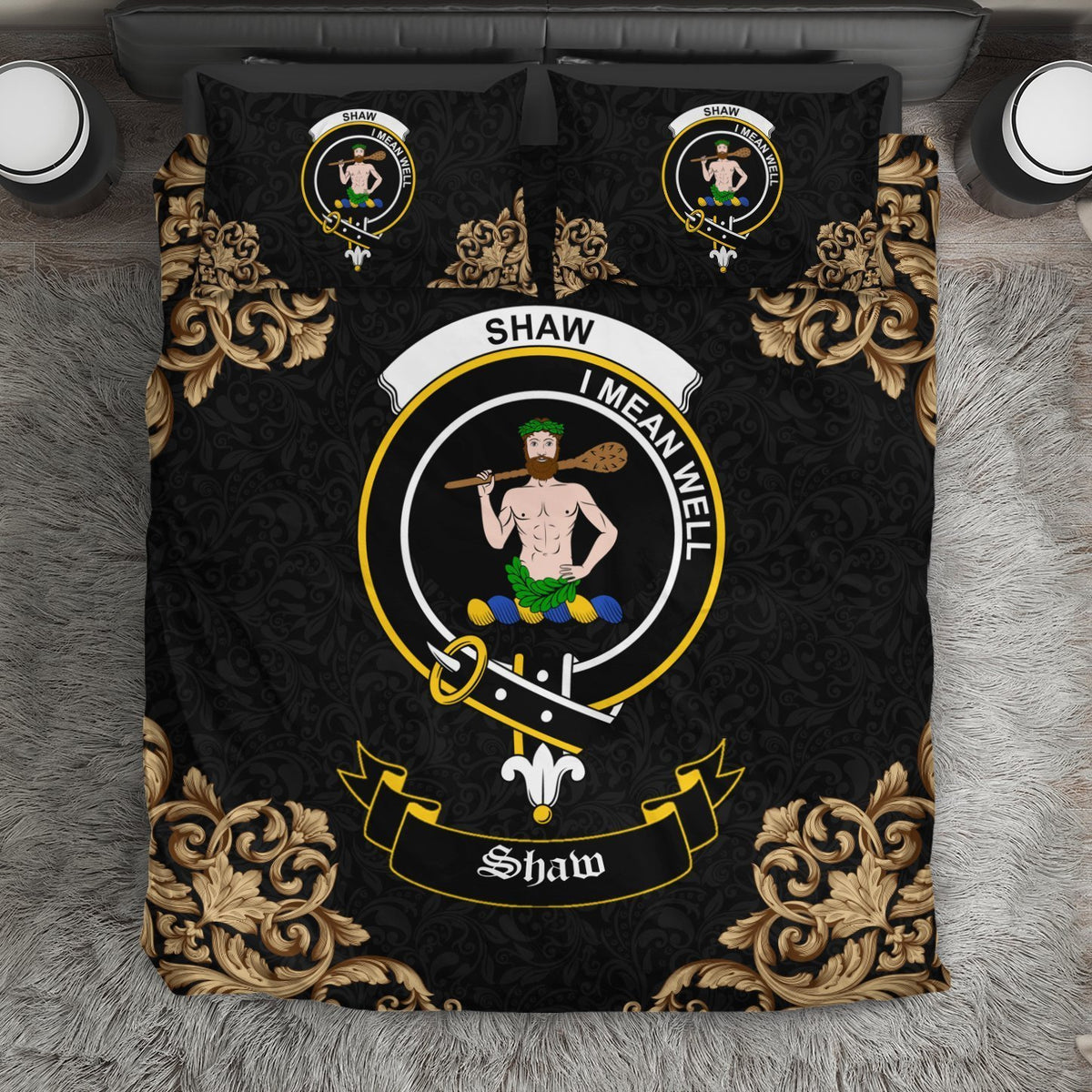 Shaw (of Sauchie) Crest Black Bedding Set