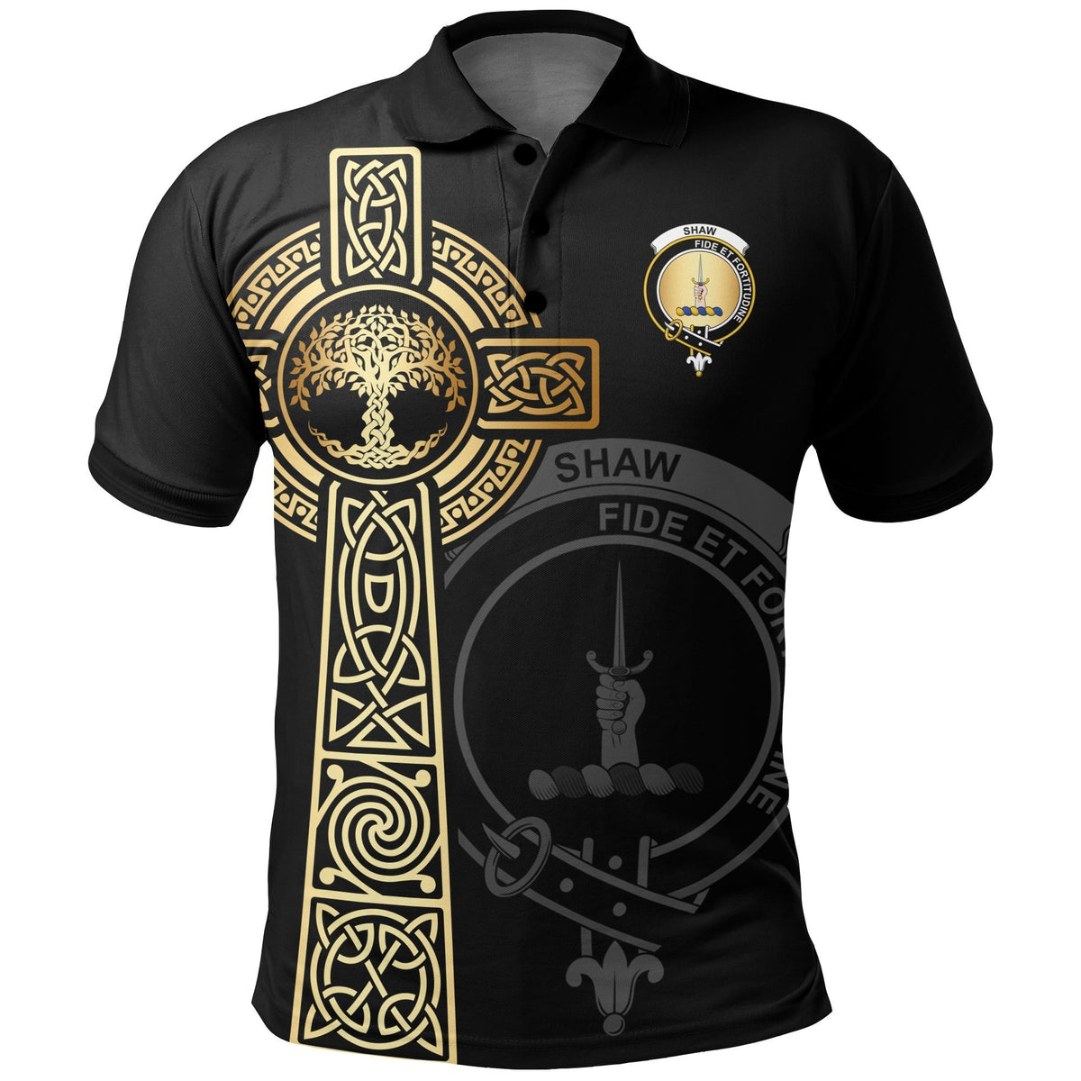 Shaw (of Tordarroch) Clan Unisex Polo Shirt - Celtic Tree Of Life