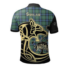 Sinclair Hunting Ancient Tartan Polo Shirt Viking Wolf