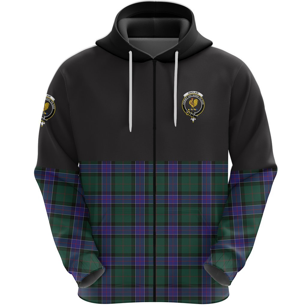 Sinclair Hunting Modern Clan Half Of Tartan Zipper Hoodie