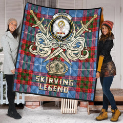 Skirving Tartan Crest Legend Gold Royal Premium Quilt