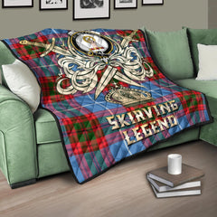 Skirving Tartan Crest Legend Gold Royal Premium Quilt