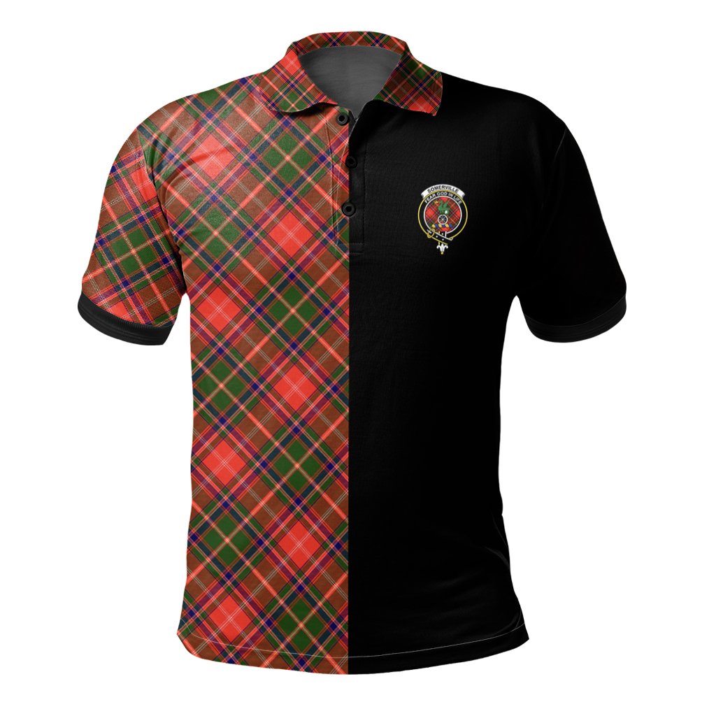 Somerville Modern Tartan Polo Shirt Half of Me - Cross Style