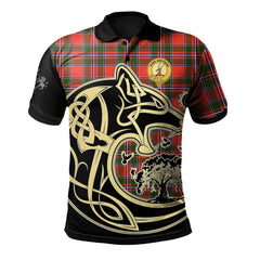 Spens Modern Tartan Polo Shirt Viking Wolf