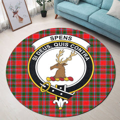 Spens Modern Tartan Crest Round Rug